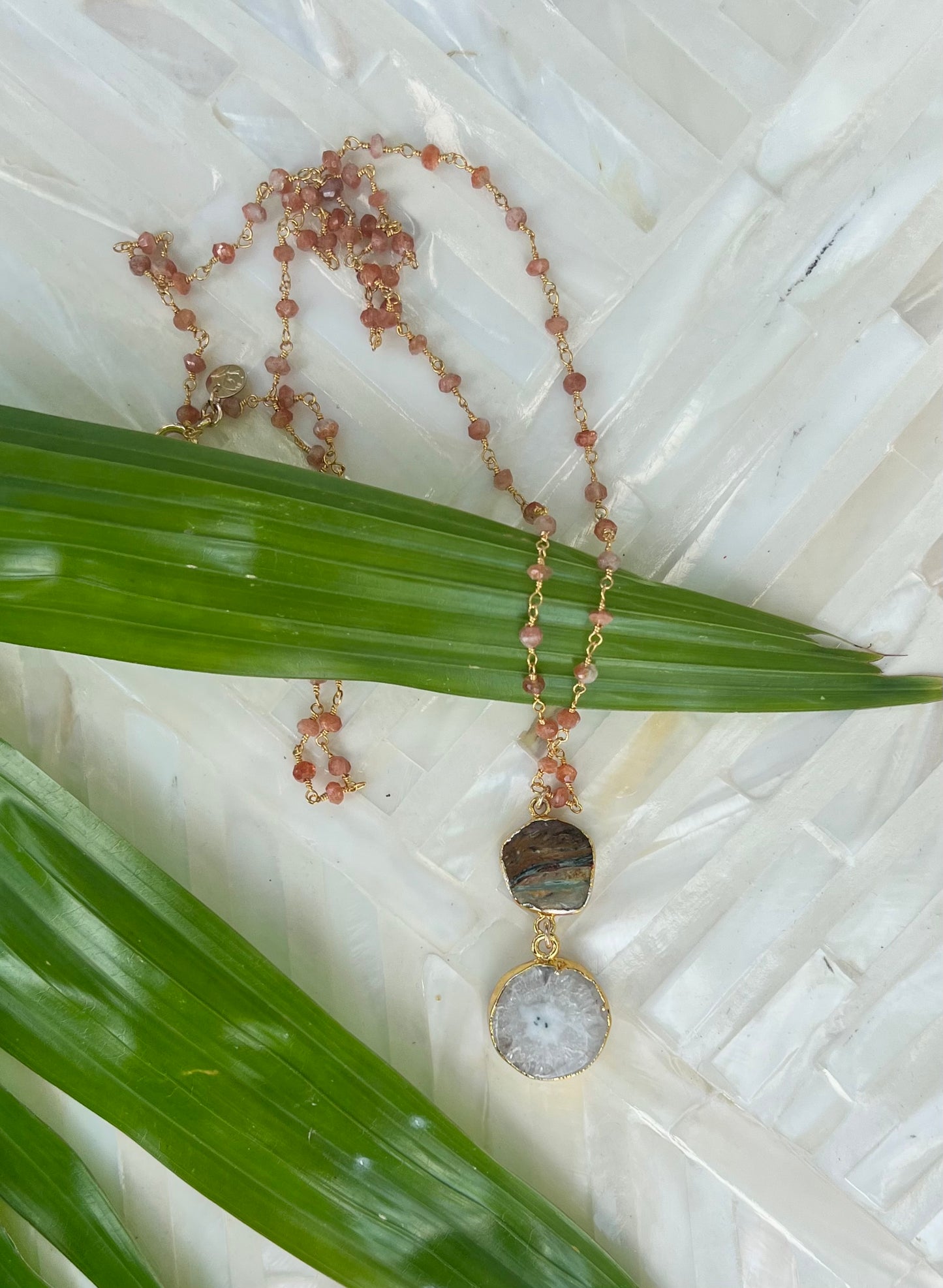 Sunstone and Solar Quartz Necklace