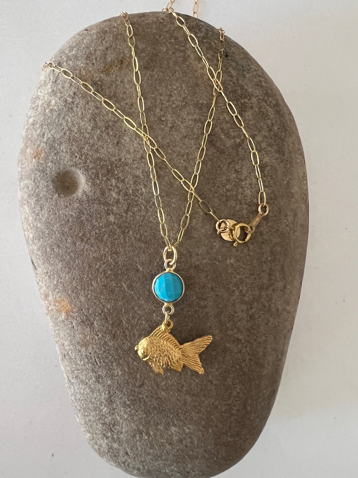 Fish and Turquoise Necklace