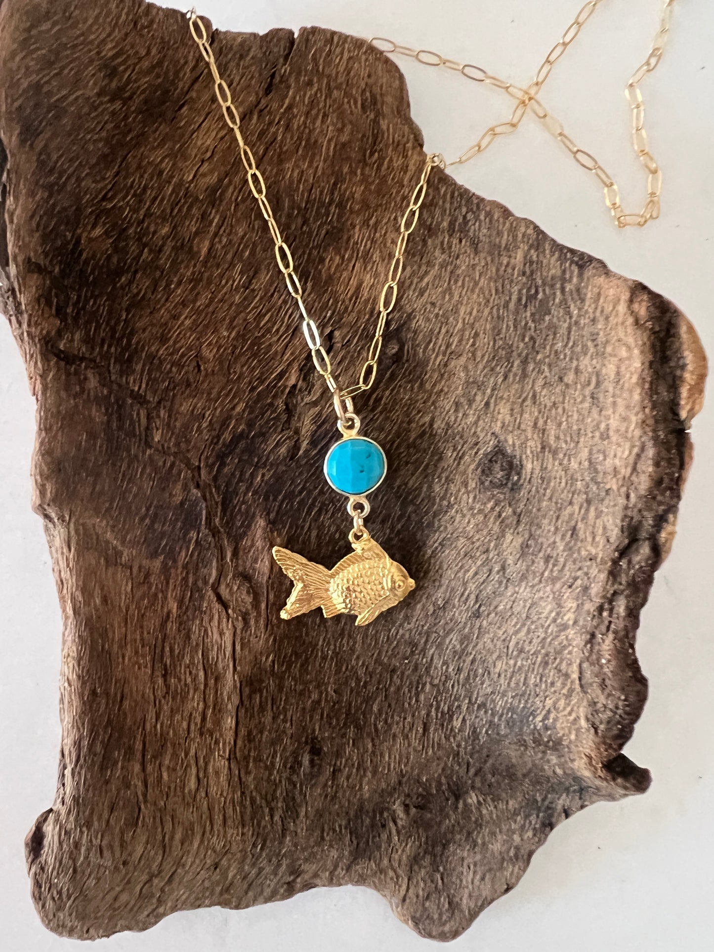 Fish and Turquoise Necklace