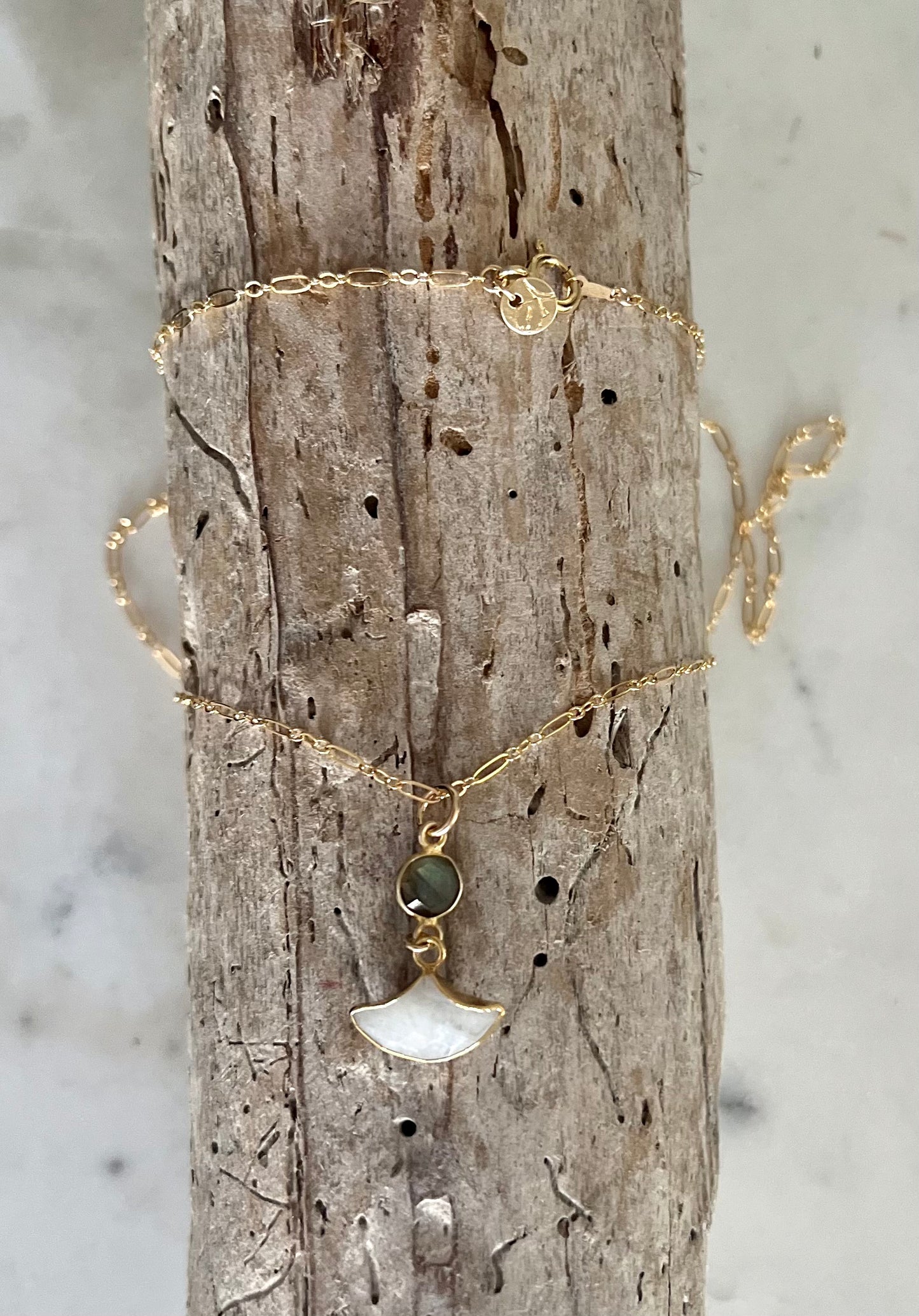 Moonstone Fan Necklace