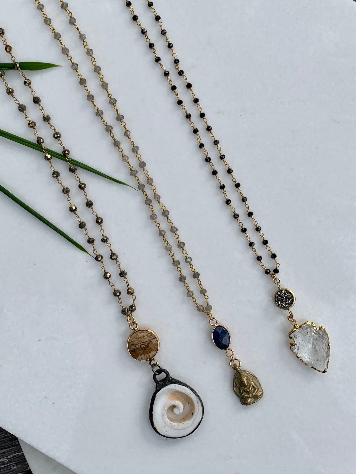 Pyrite Shell Necklace