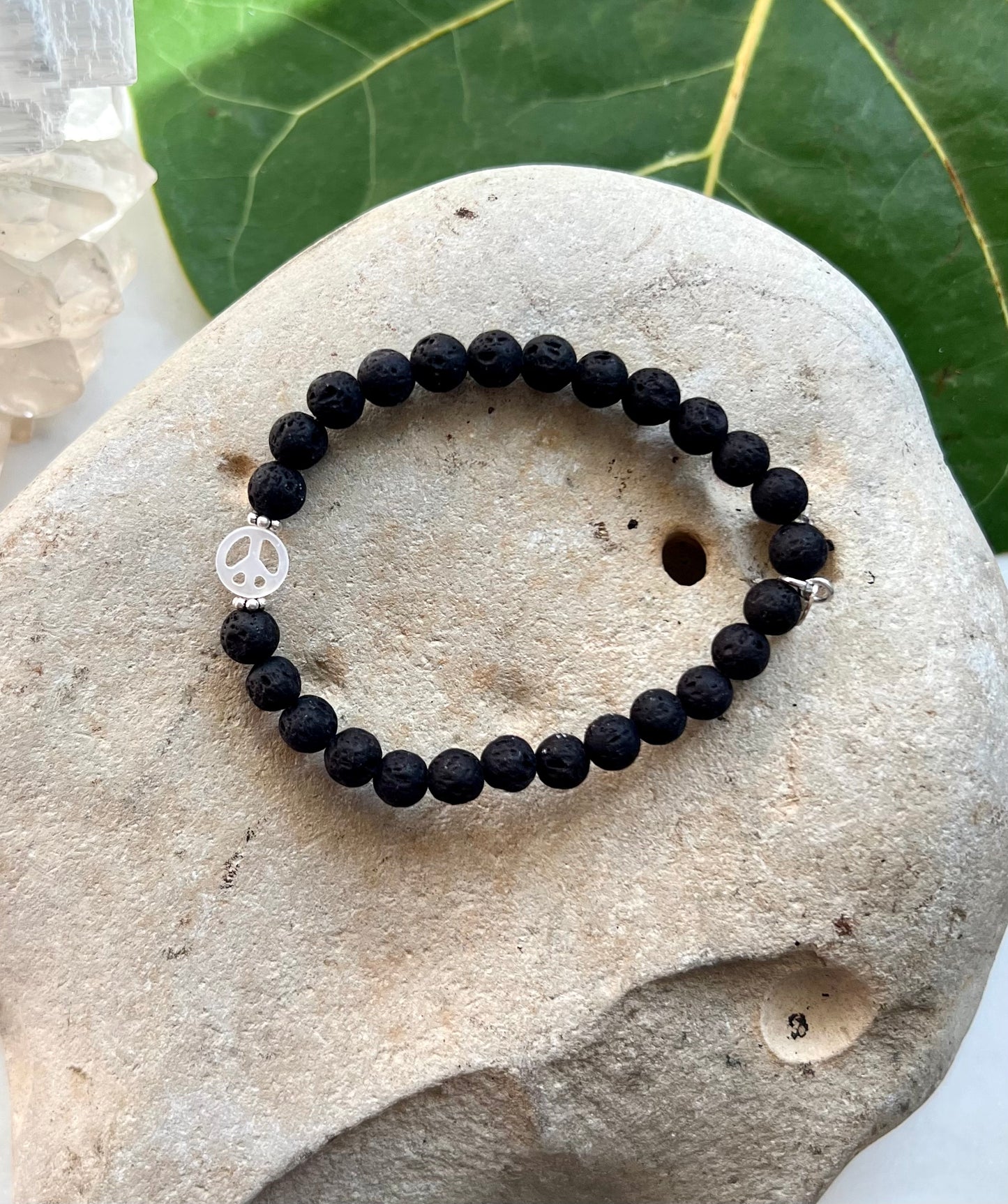 Lava and Peace Sign Bracelet