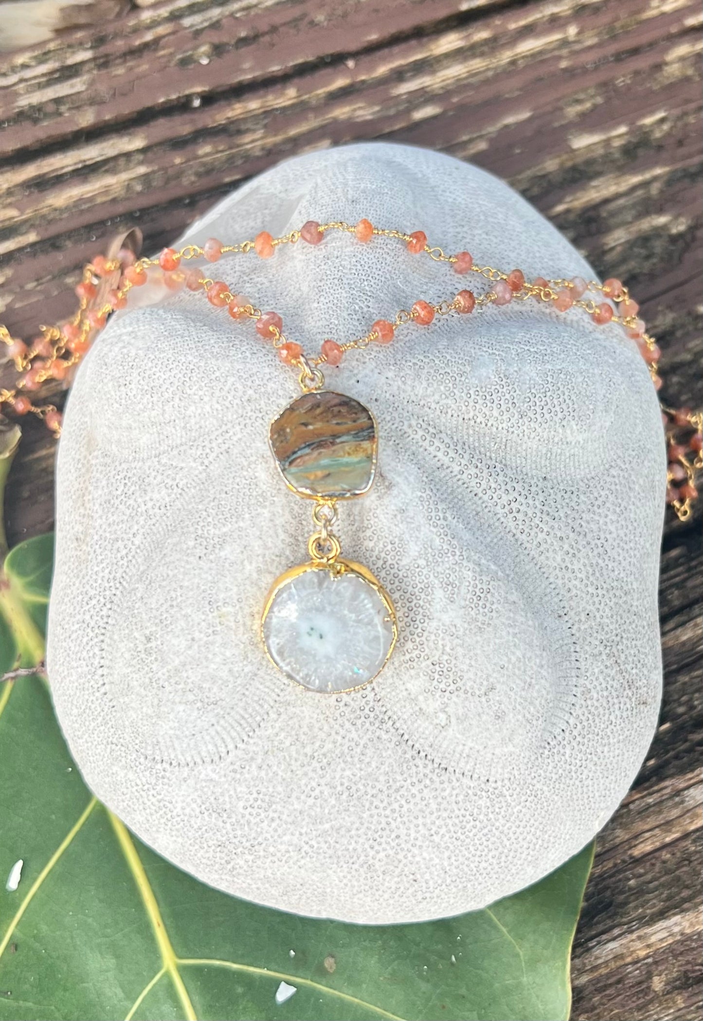 Sunstone and Solar Quartz Necklace