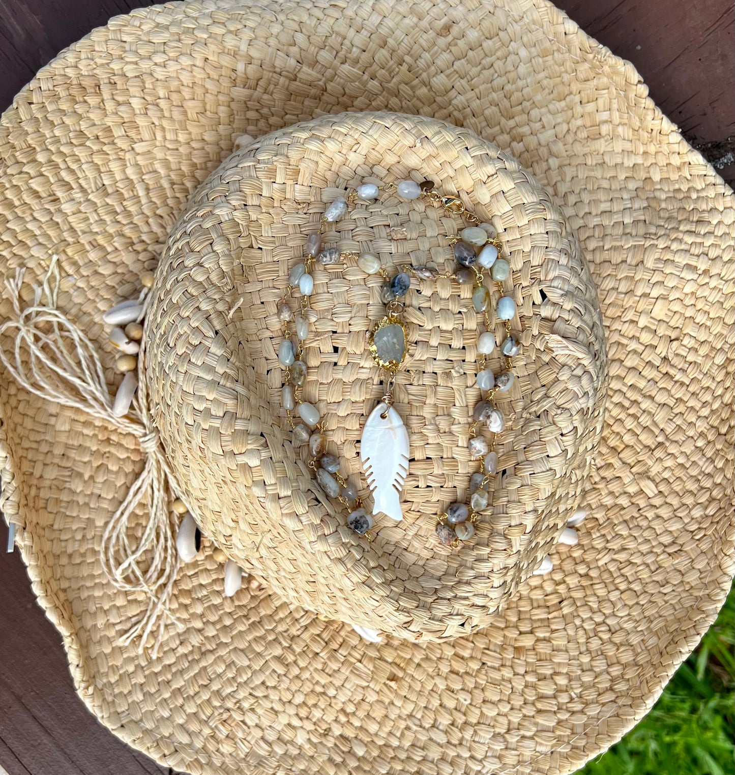 Mother of Pearl Fish Necklace