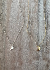 Floating Crescent Moon Necklace