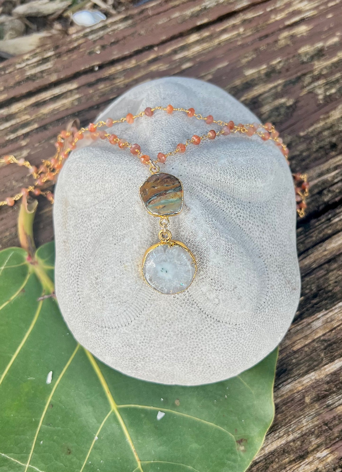 Sunstone and Solar Quartz Necklace