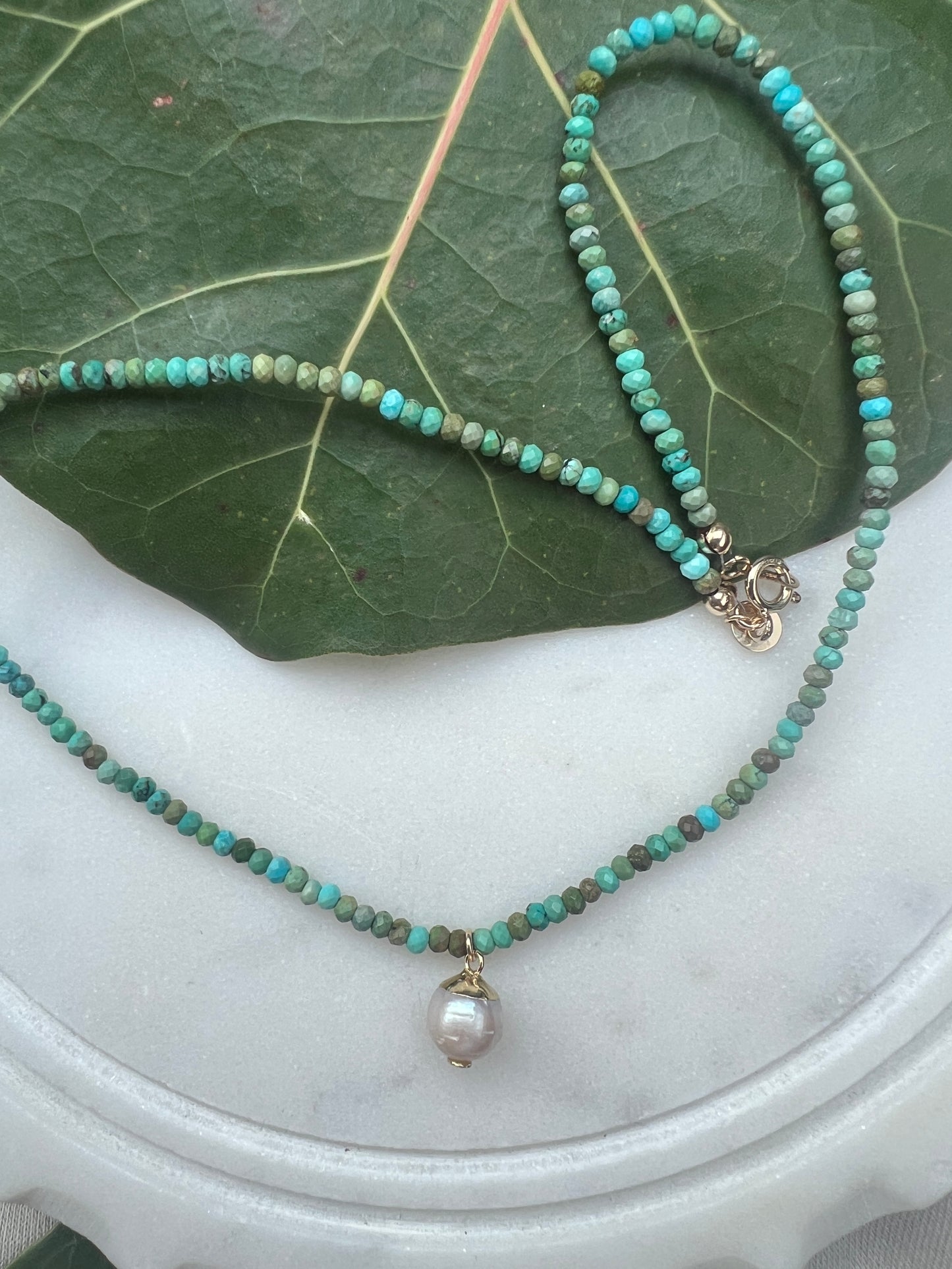 Turquoise and Pearl Necklace