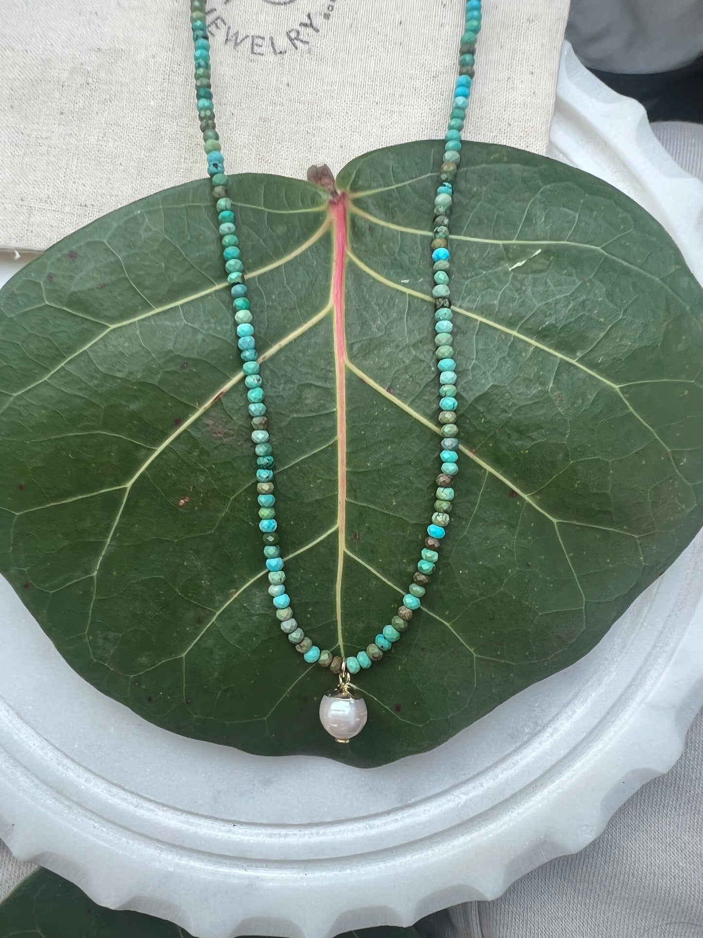 Turquoise and Pearl Necklace