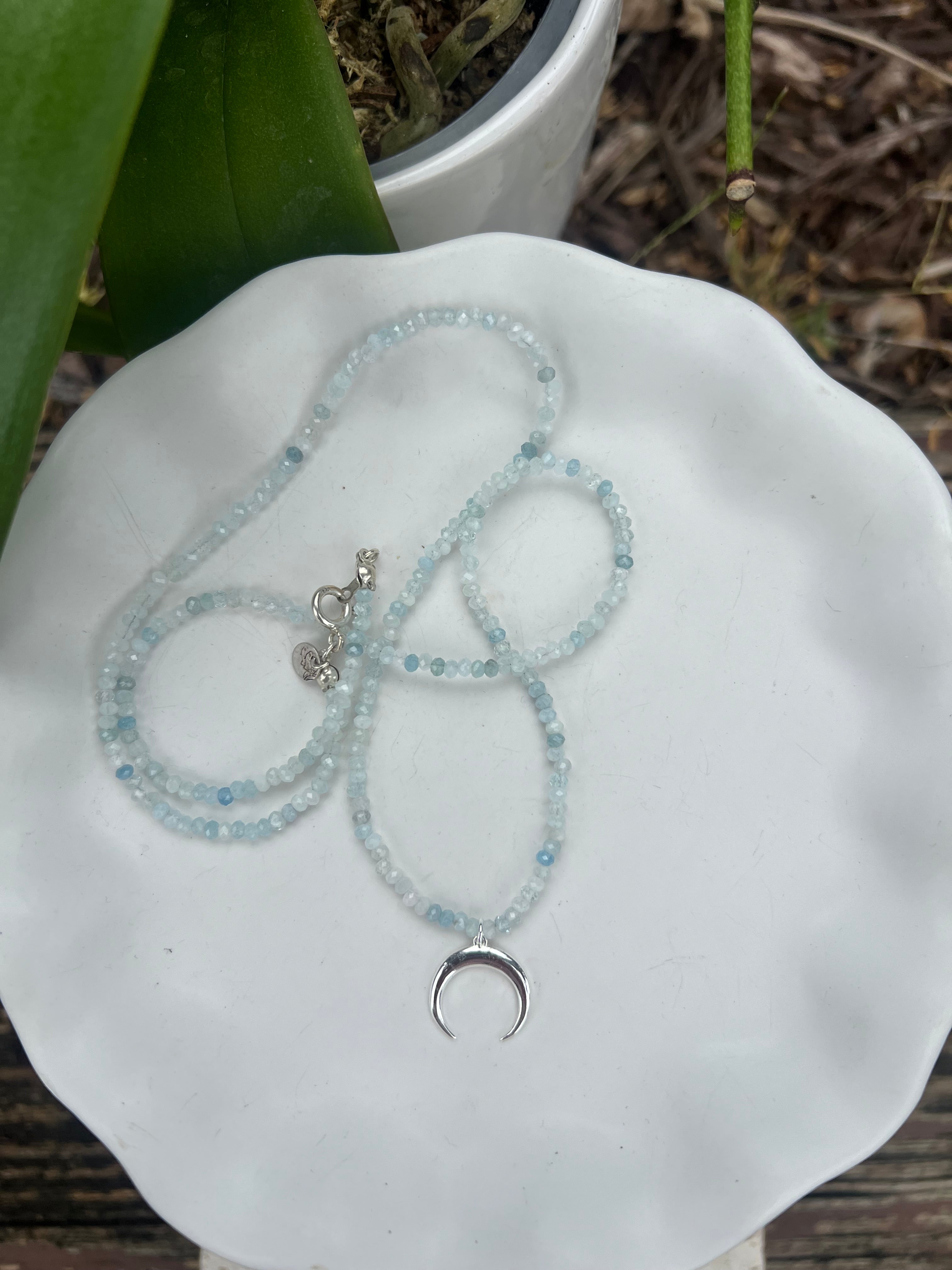 Aquamarine and Crescent Moon