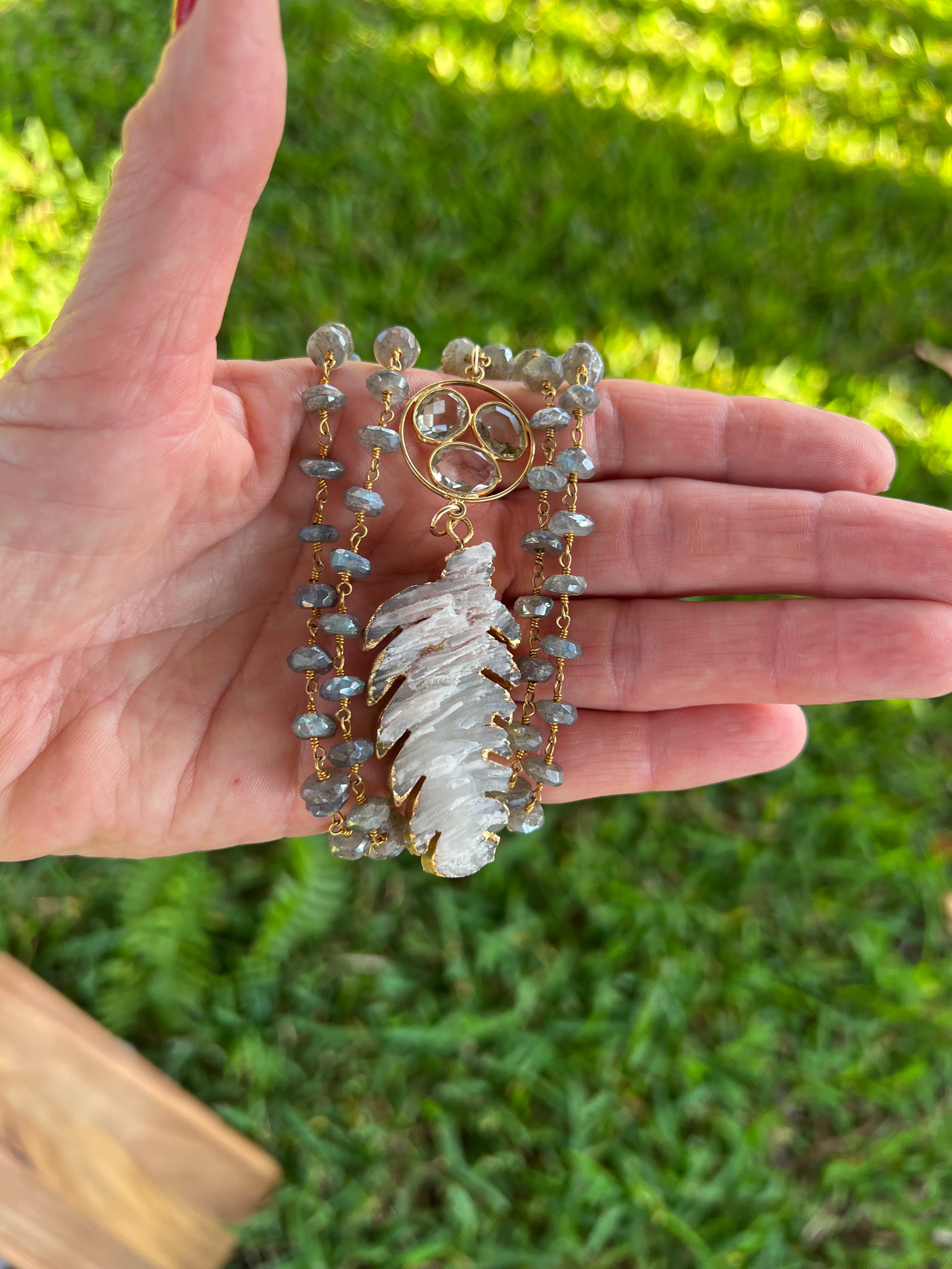 Quartz Leaf Necklace