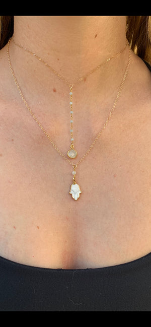 Moonstone and Crystal Necklace