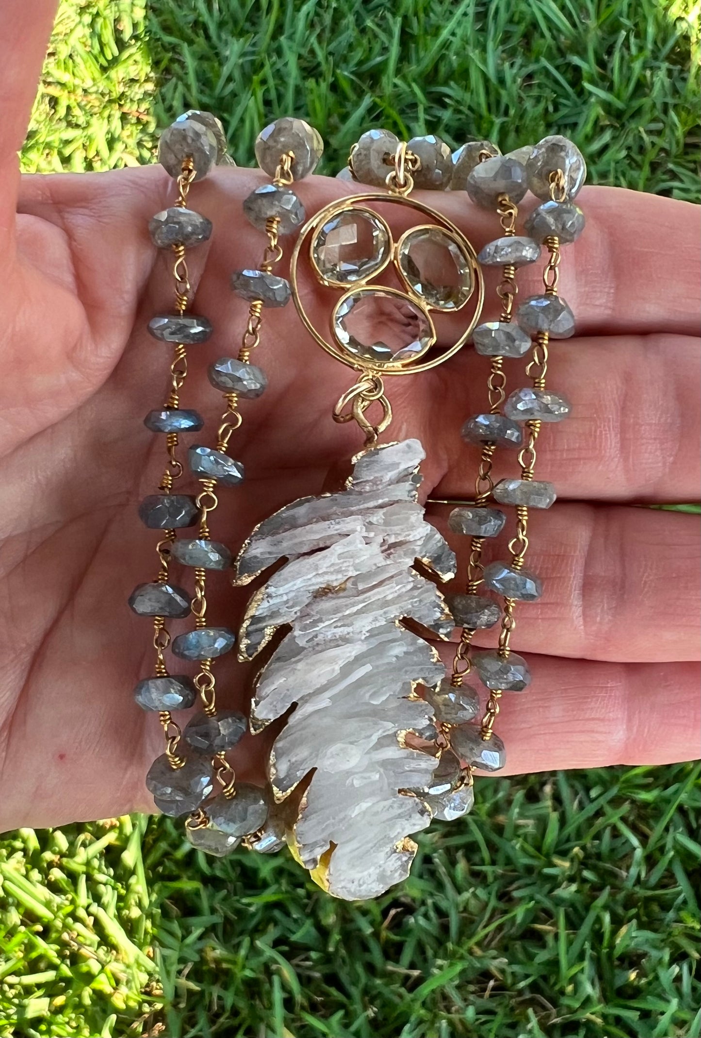 Quartz Leaf Necklace