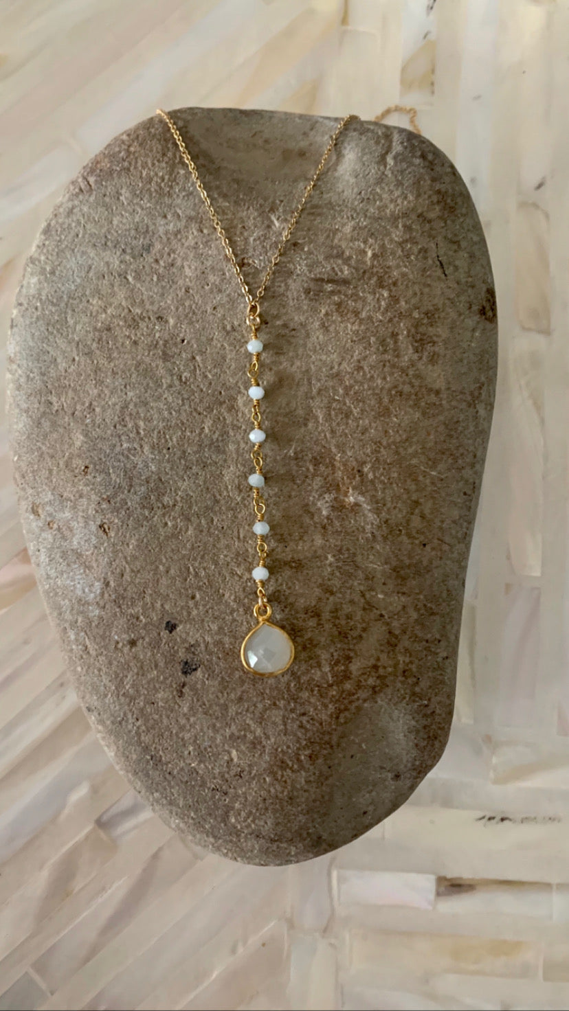 Moonstone and Crystal Necklace