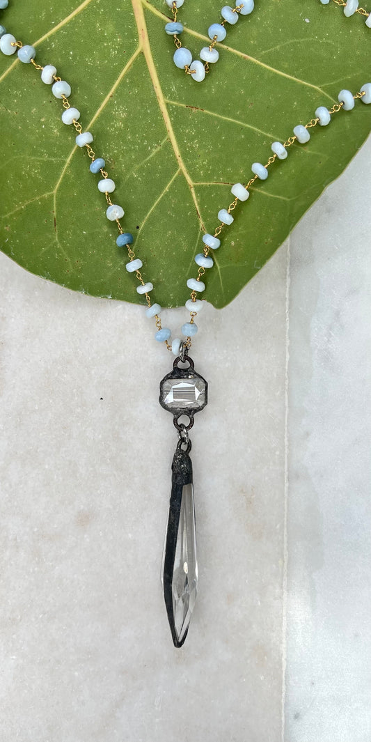 Crystals and Blue Owyhee Necklace