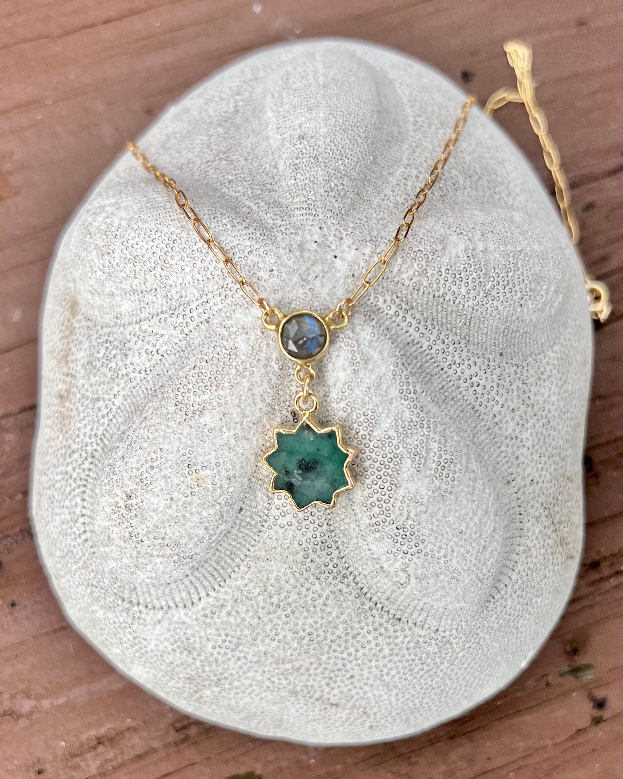Emerald Sunburst Necklace