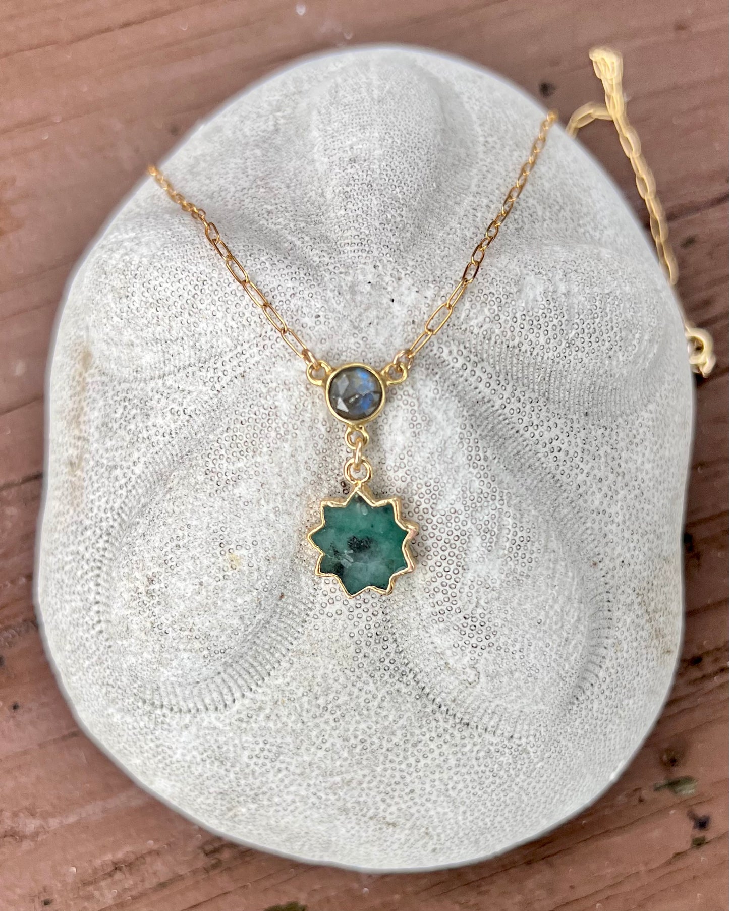 Emerald Sunburst Necklace