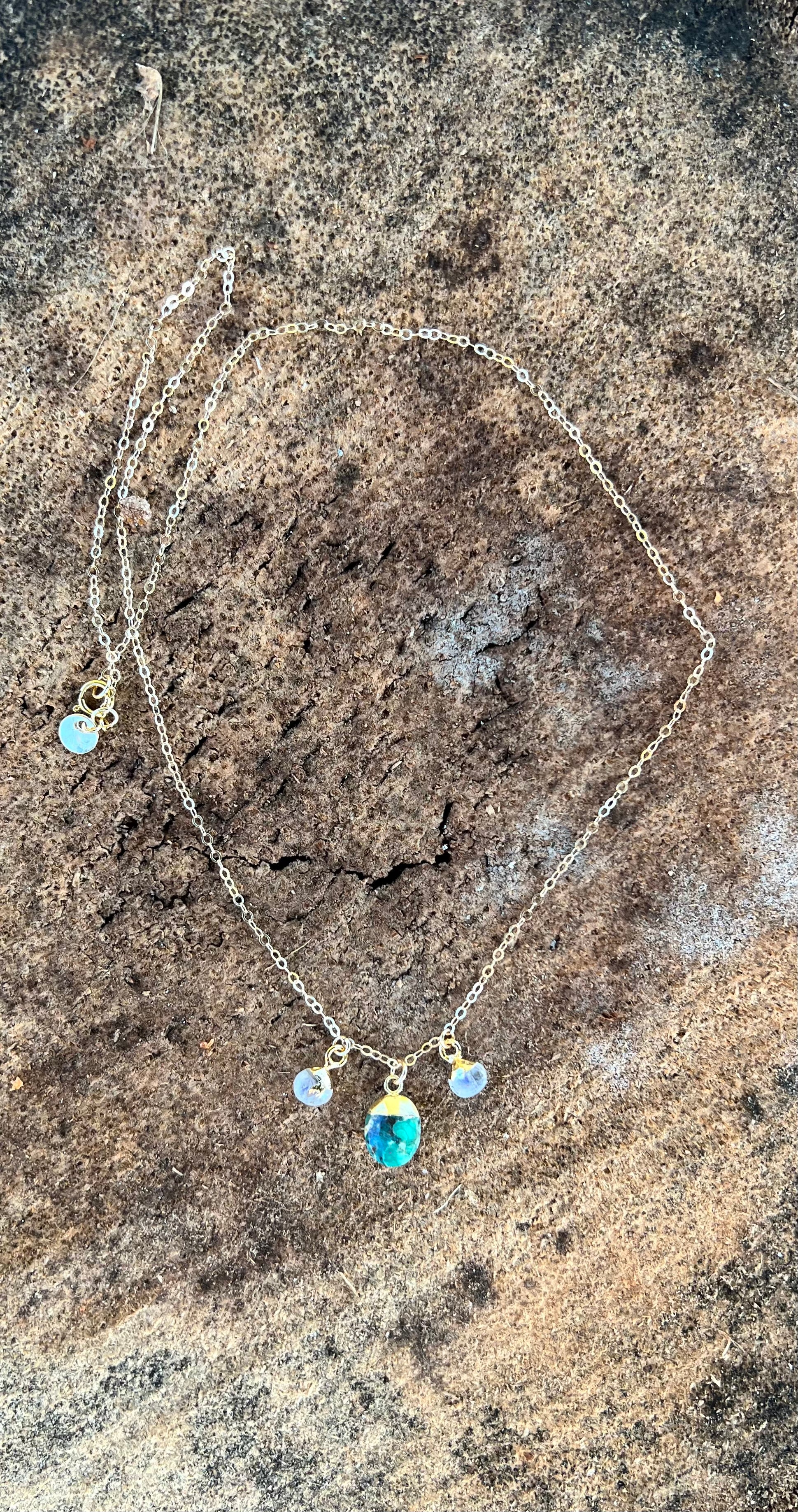 Turquoise and Moonstone Necklace
