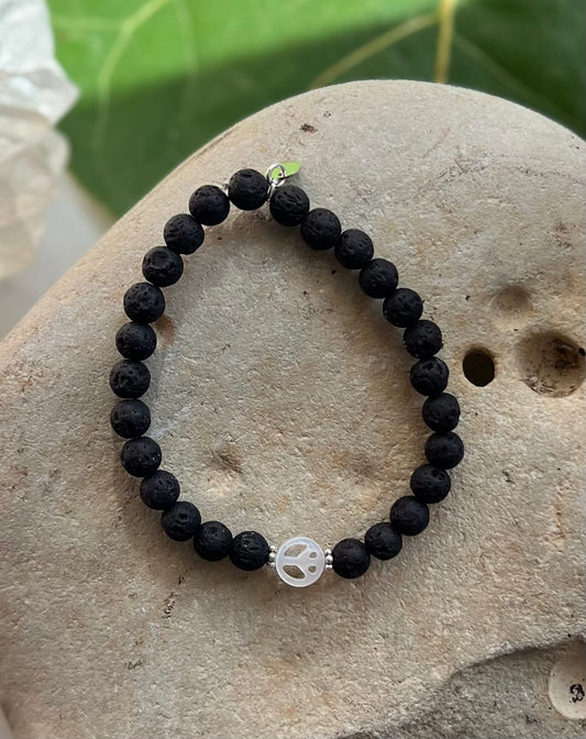 Lava and Peace Sign Bracelet