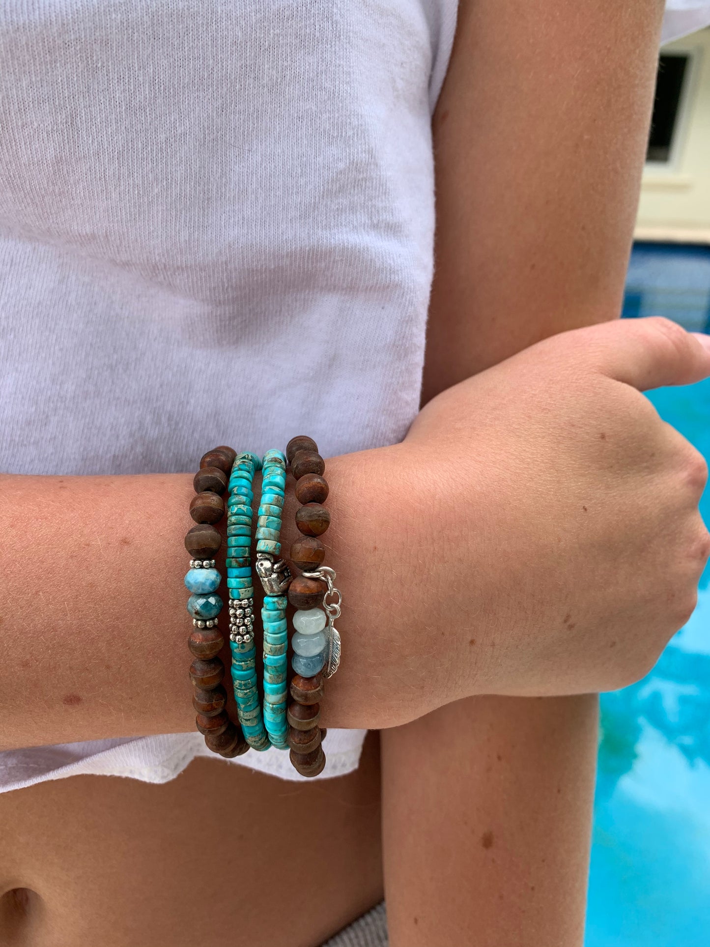 Turquoise and Agate Bracelets