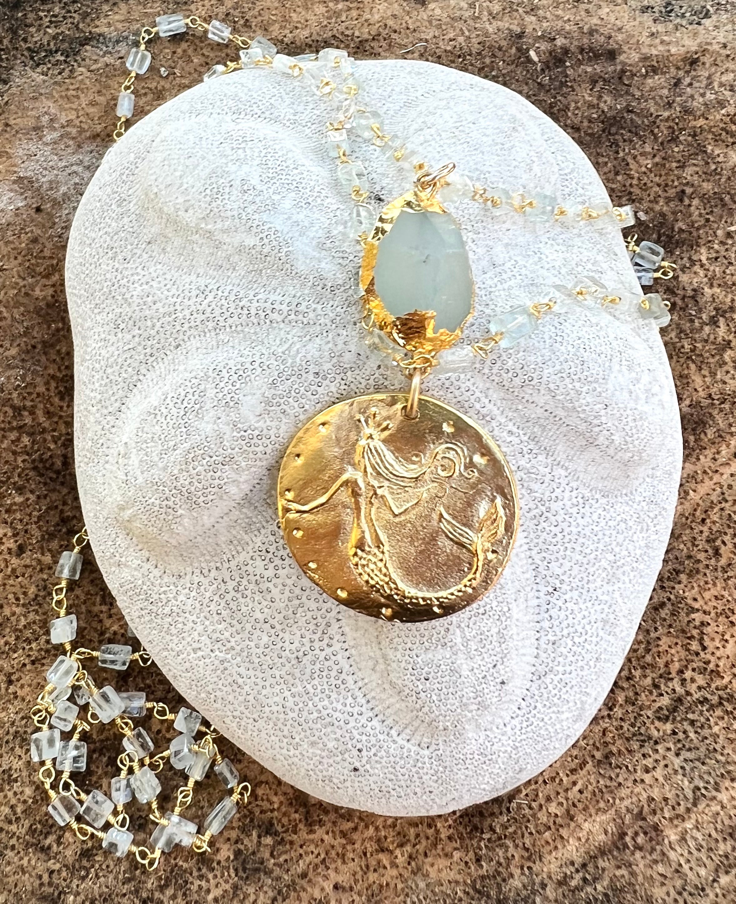 Sitting Mermaid Ocean Inspired Gold Filled Necklace | Ocean Charity  Jewellery | suturasonline.com.br