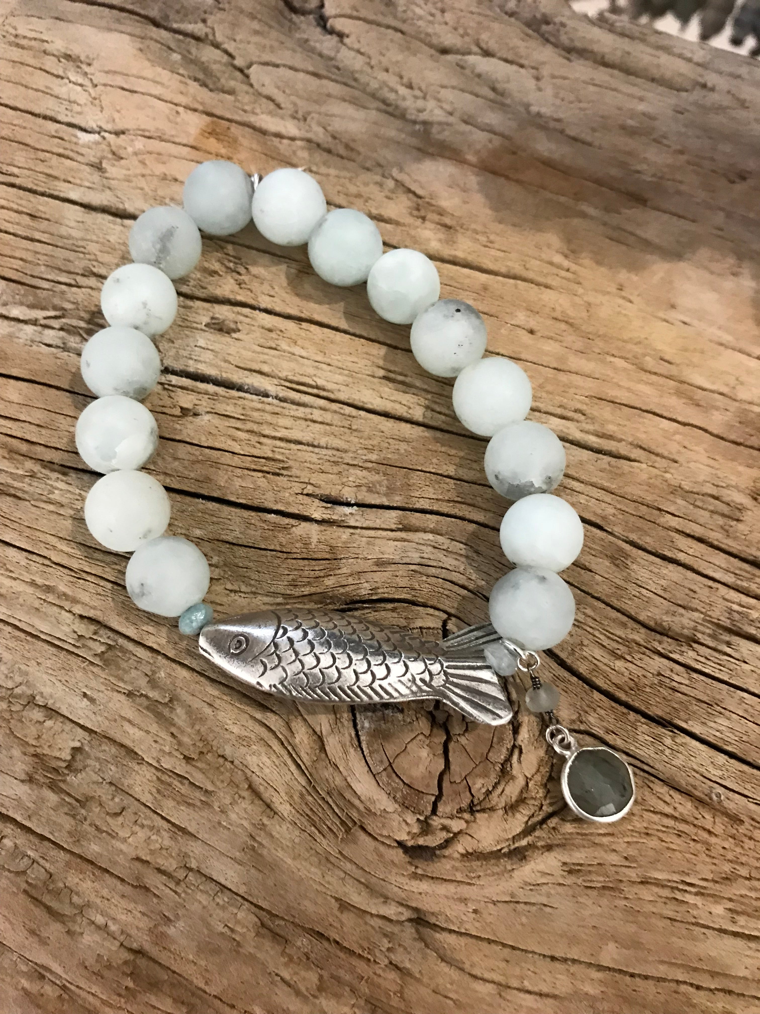 Aquamarine Fish Bracelet
