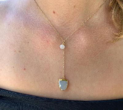 Chalcedony Drop Necklace